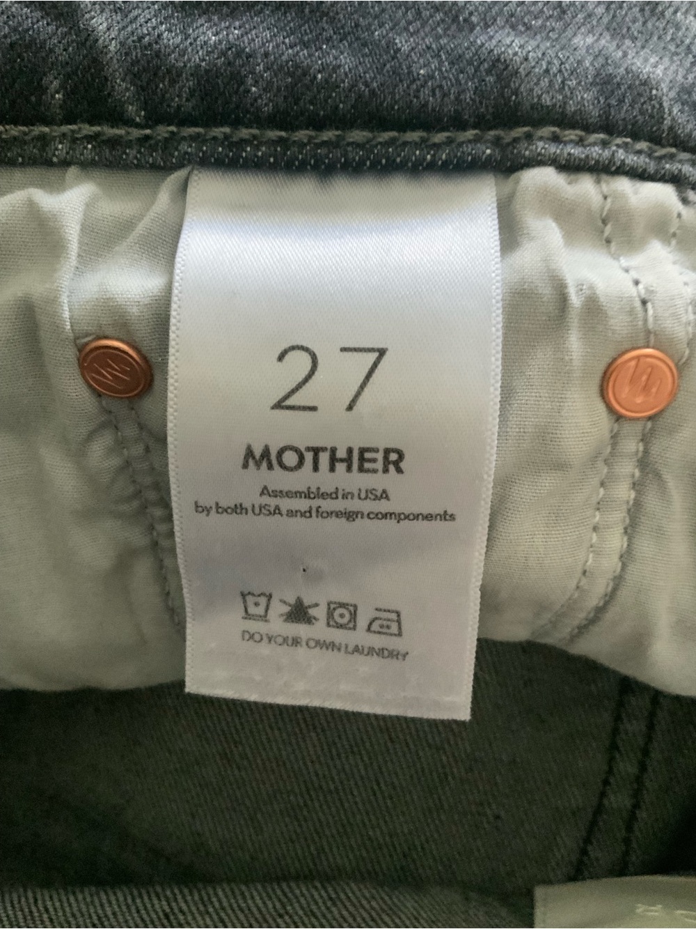 MOTHER SUPERIOR Jeans Half-Pipe Flood Outta Sight Washed Charcoal Gray Size 27 - Picture 11 of 16